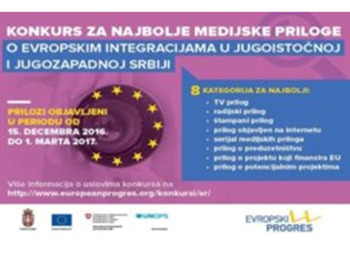 COMPETITION FOR THE BEST MEDIA REPORTS ON EUROPEAN INTEGRATION IMPACT ON CITIZENS’ LIVES IN THE SOUTHEAST AND SOUTHWEST OF SERBIA LAUNCHED