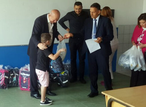 MR. STANKOVIC HANDED OUT SCHOOL SUPPLIES AND BACKPACKS TO THE FISRT-GRADERS IN THE VILLAGES OF ZBEVAC AND LUCAN