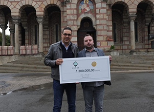 CARGO DONATED 1.2 MILLION DINARS TO THE HILANDAR MONASTERY FOR THE CONSTRUCTION OF THE FRIENDSHIP CAMP IN SIJARINSKA SPA